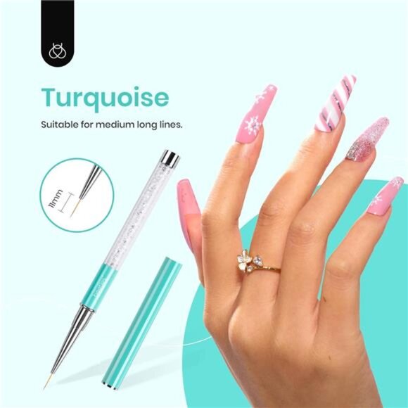 Gel Polish Nail Art Liner Brushes 5Pcs Painting Art Design Pen Set Diamond - Picture 5 of 7